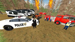 Police Save Campers from Forest Fire  Farming Simulator 22 [upl. by Rossi]