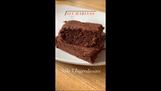 BROWNIE SIN HARINAS  SÓLO 3 INGREDIENTES Sin Horno 😱 [upl. by Keslie]