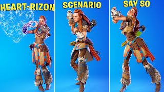 Fortnite ALOY SKIN Showcase With Best Dances amp Emotes HORIZON ZERO DAWN [upl. by Yraeg]