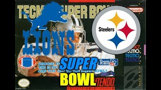 Tecmo super bowl Snes Lions vs Steelers Super bowl comeback [upl. by Dynah]