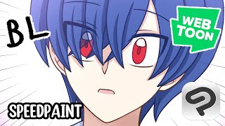 BL WEBTOON making  Confessing  Speedpaint  Tapas  Clip Studio Paint CSP [upl. by Rephotsirhc367]