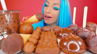 ASMR CHOCOLATE BUBBLE MUKBANG ICE CREAM EATING DESSERT CAKE MILKA 초콜릿 디저트 먹방 [upl. by Veron]