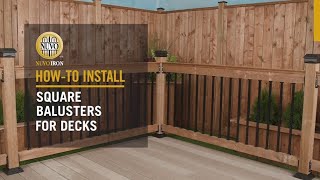 Howto Install Square Balusters for Deck Railings  Nuvo Iron [upl. by Noterb936]