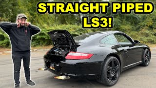 FULL CUSTOM EXHAUST ON MY LS3 SWAPPED PORSCH 911 POLICE WILL NOT LIKE THIS [upl. by Korella]