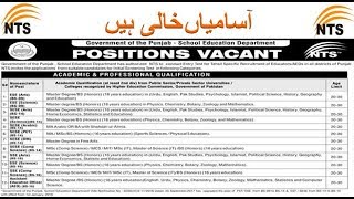 NTS JOBS 2017 IN PUNJAB EDUCATORS  ADVERTISEMENT IS PUBLISHED [upl. by Germaine]