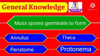 Biology with Tarun sir Bryophyte MC QTGT PGT important Question [upl. by Rubi]