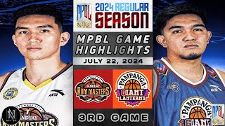 MPBL HIGHLIGHTS BATANGAS CITY TANDUAY RUM MASTERS VS PAMPANGA GIANT LANTERNS JULY 22 2024 [upl. by Griggs862]