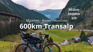 600km München  Bozen  München  Solo Transalp in 32h  Rennrad Bikepacking [upl. by Adnorehs]