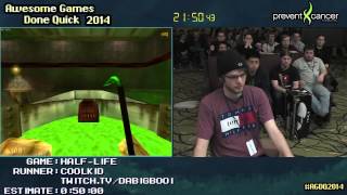 HalfLife Hard SPEED RUN 03925 PC Live by Coolkid AGDQ 2014 [upl. by Siravaj]