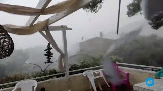 Devastating storm causes chaos in Corsica France [upl. by Sucirdor]