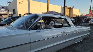 lowriders giving back to the kids at a trunk or treat cruise part 1 [upl. by Sokin343]