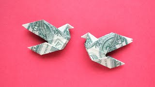 Nice MONEY PIGEON  Easy Dollar Origami Bird  Tutorial DIY by NProkuda [upl. by Chu]