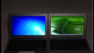 First generation MacBook Air 11 Windows XP vs Windows 7 [upl. by Atikan]