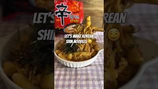 Shin noodles x tteokbokki 🤤 korean food spicynoodles asmr tteokbokki [upl. by Zug]