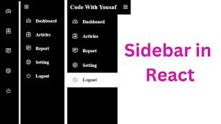 How to Create a Responsive Sidebar menu in ReactJS [upl. by Samalla]