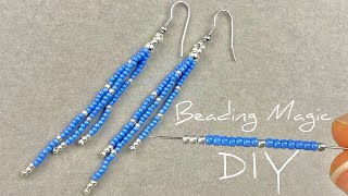 Easy Beaded Earrings How to Make Seed Bead Earrings  Tassel Earrings [upl. by Siouxie]