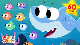 The Fish Go Swimming amp More Kids Songs  Ocean Songs With Finny The Shark  Super Simple Songs [upl. by Nosnaj11]