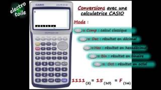 Conversions binaire hexadécimal décimal avec calculatrice casio [upl. by Adda42]