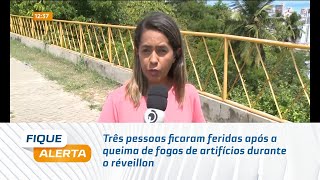 Três pessoas ficaram feridas após a queima de fogos de artifícios durante o réveillon [upl. by Llerrahs]