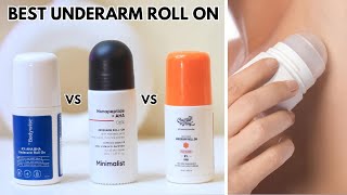 Best Underarm Rollon in India Minimalist VS Chemist at play VS Bebodywise [upl. by Arramahs]