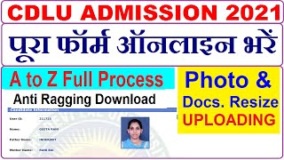 how to apply cdlu admission form online 2021 how to upload photo in cdlu admission form 2021 [upl. by Sualkcin582]