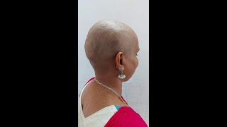 Indian women headshave latest new headshave Buzzcut barbershop Baldbeauty baldbaldi mundan [upl. by Ainelec]