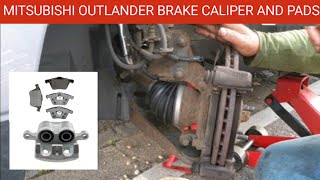 Mitsubishi Outlander Front Brake Calipers and Brake Pads Replacement Job  Mitsubishi Outlander [upl. by Enrev]