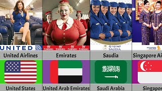 Air hostess uniform from different countries airlines female [upl. by Baer]