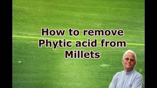 How to remove Phytic acid from millets  Dr Khadar  Dr Khadar lifestyle [upl. by Kcirddes]