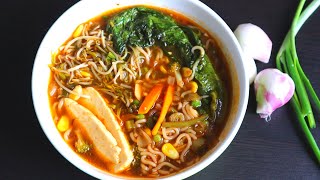 Indian style Ramen Veg ramen  How to Make Indian Ramen Easy Spicy Ramen Noodles Recipe [upl. by Nonohcle]