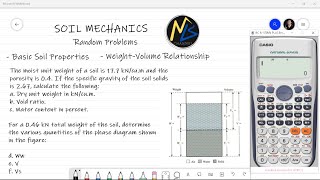 Problem Basic Soil Properties WeightVolume Relationship [upl. by Yoshi640]