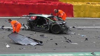 24H Spa 2021  HUGE CRASH  SpaFrancorchamps Eau RougeRaidillon [upl. by Isaak346]