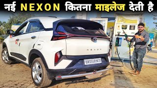 Nexon facelift 2023 mileage test  New nexon mileage petrol  Tata Nexon 2023 [upl. by Adlaremse]