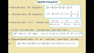 Valeur absolue Inégalité triangulaire  5 exercices [upl. by Jonathon]