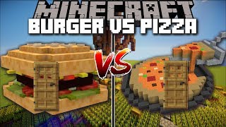 Minecraft BURGER HOUSE VS PIZZA HOUSE MOD  SPAWN HOUSES WITH FOOD AND SURVIVE IN THEM  Minecraft [upl. by Dail536]