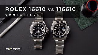 Rolex 16610 vs Rolex 116610 Submariner Comparison Review  Old Pre Ceramic Vs New Ceramic [upl. by Luo]