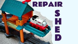 Thomas The Tank Engine Take N Play Sodor Steamworks Repair Shed [upl. by Crispin399]