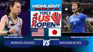 Beiwen Zhang USA vs Manami Suizi JPN  YONEX US OPEN 2024  Round Of 32 [upl. by Yettie]