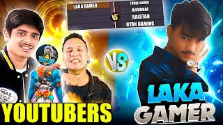 4 Big Youtuber vs Laka Gamer😱 Most intense Game Ever  Garena free fire [upl. by Norrej336]