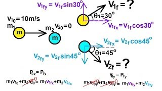 Physics 10 Momentum and Impulse 27 of 30 2D Collision Ex1 [upl. by Dianuj442]