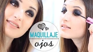 Maquillaje de ojos ahumado en negro brillante  Smokey eyes [upl. by Adnirim]