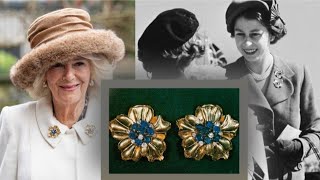 Royal Jewels  Camillas special nod to late Queen at historic Easter service [upl. by Aneerhs]