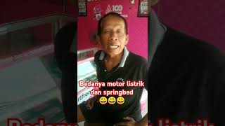 Bedanya motor listrik dan springbed lucu ngakak motorlistrik springbed [upl. by Lexy]