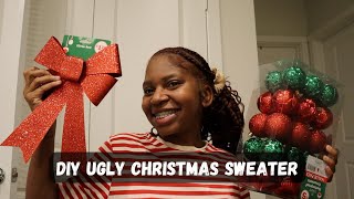 Vlogmas Day 7  DIY Ugly Christmas Sweater [upl. by Analos]