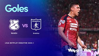 Medellín vs América goles  Liga BetPlay Dimayor 20232  Cuadrangulares  Fecha 6 [upl. by Nybbor]