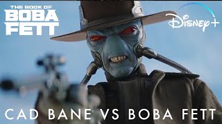 Star Wars The Book of Boba Fett Cad Bane vs Boba Fett  Disney [upl. by Ordnagela697]