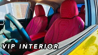 COVERADO  SCU018 Red Premium Leather Seat Covers Review  Luxury Car Interior from KINGCAMRY [upl. by Alicec]