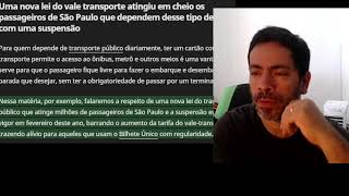 😮 Suspensão do vale transporte em sp surpreende passageiros nova lei impacta trabalhadores uma nova [upl. by Tavia857]