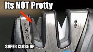 What A Pull Through Knife Sharpener ACTUALLY Does To Your Knife  SUPER CLOSE UP [upl. by Sucramraj]