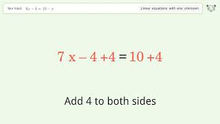 Solve 6x410x Linear Equation Video Solution  Tiger Algebra [upl. by Eidson973]